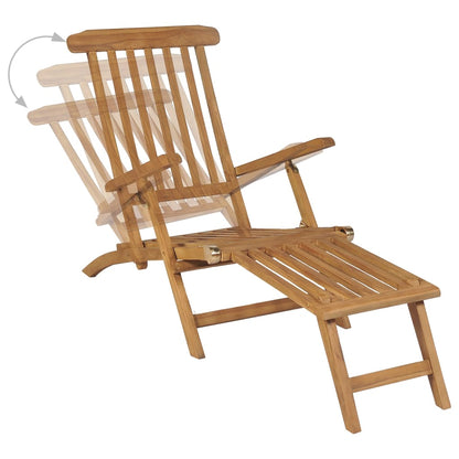 vidaXL Sedie a Sdraio con Poggiapiedi 2 pz in Legno Massello di Teak