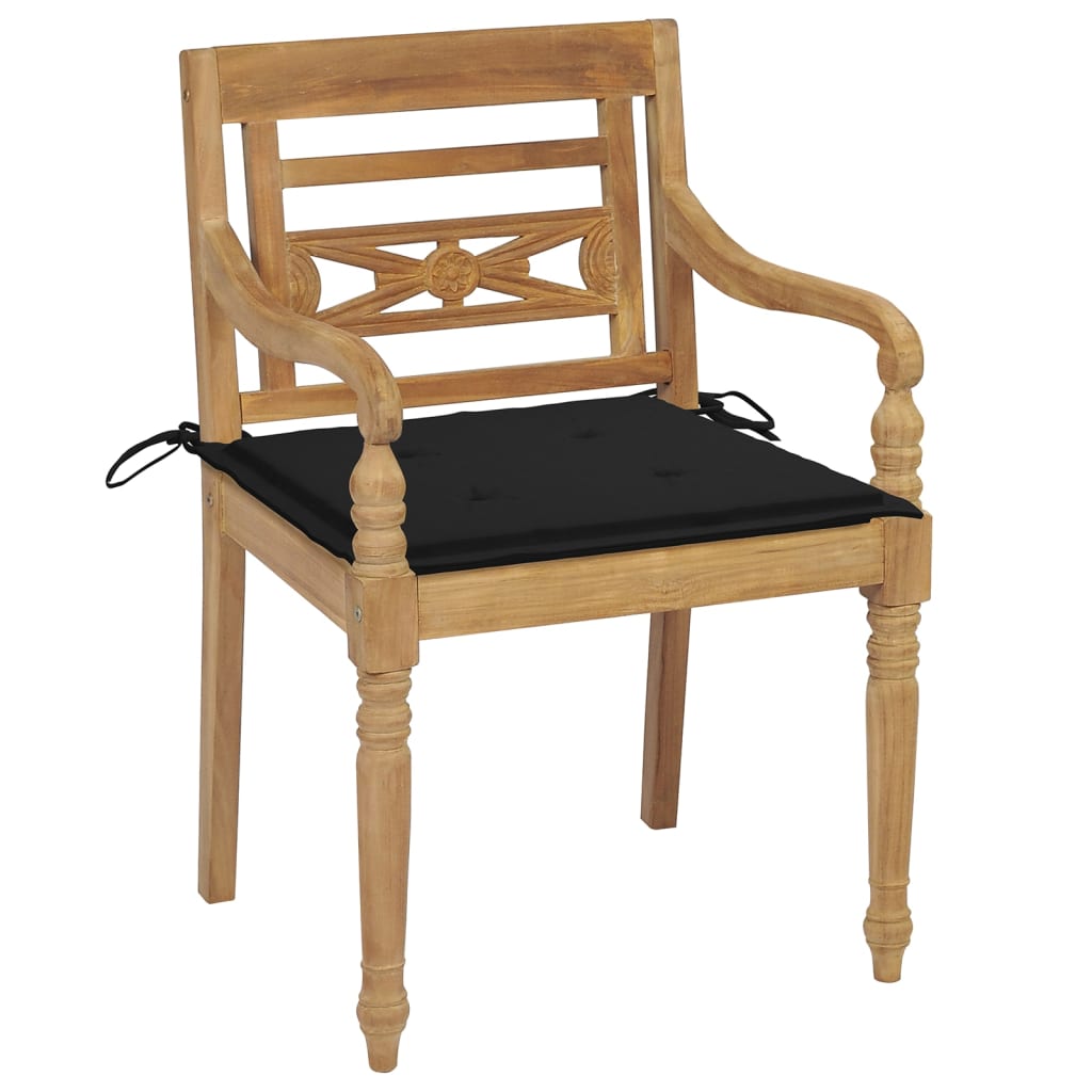 vidaXL Sedie Batavia con Cuscini 8 pz in Legno Massello di Teak