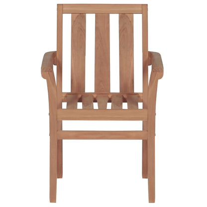 vidaXL Sedie da Giardino Impilabili con Cuscini 4 pz Massello di Teak