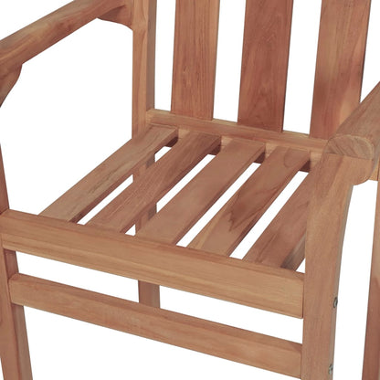 vidaXL Sedie da Giardino Impilabili con Cuscini 4 pz Massello di Teak
