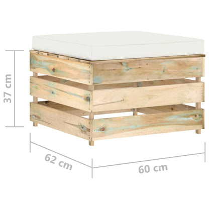 vidaXL Set Salotto da Giardino 2pz con Cuscini Legno Impregnato Verde