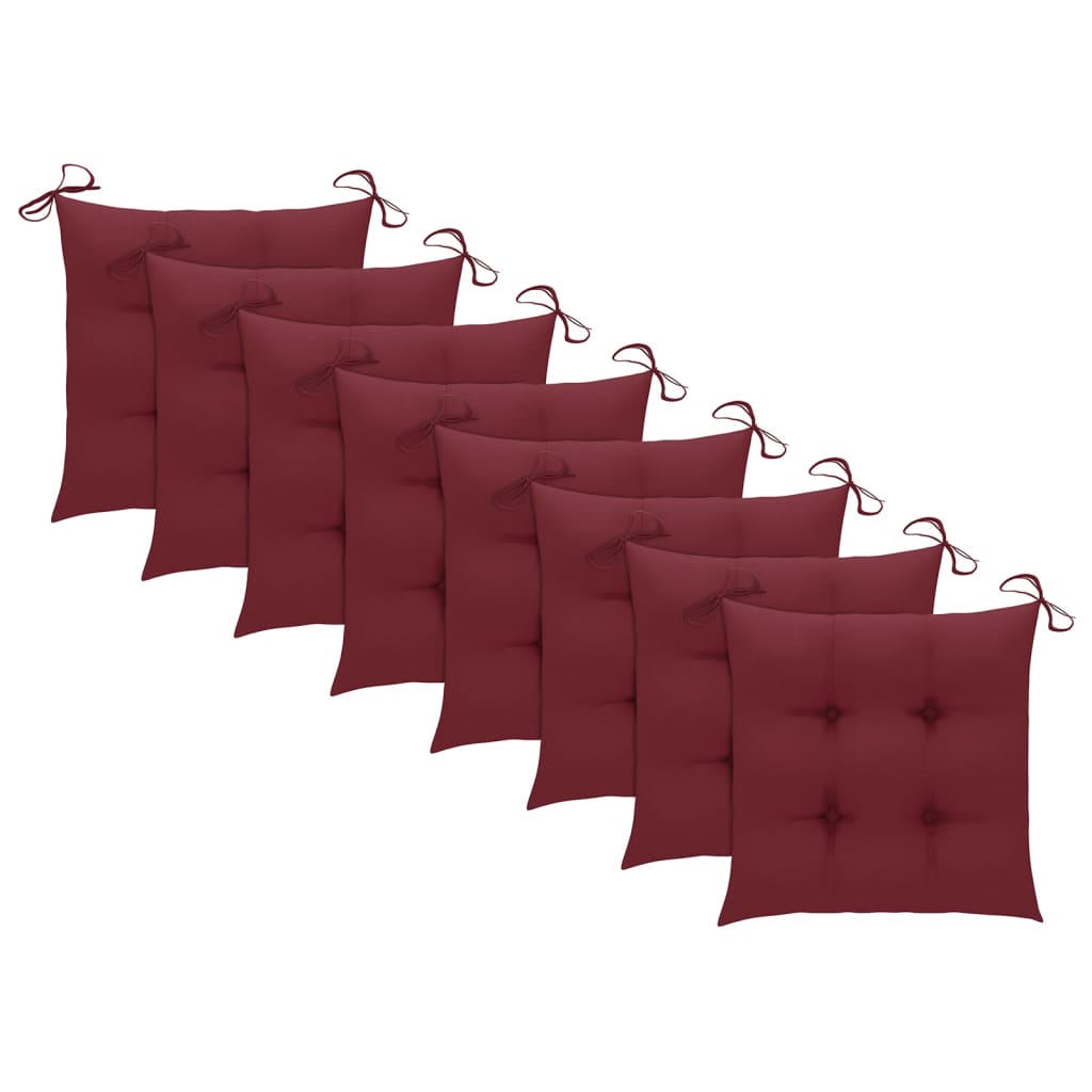 vidaXL Sedie da Giardino Pieghevoli 8 pz con Cuscini Massello Acacia