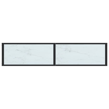 vidaXL Tavolo Consolle Bianco Marmo 160x35x75,5 cm in Vetro Temperato