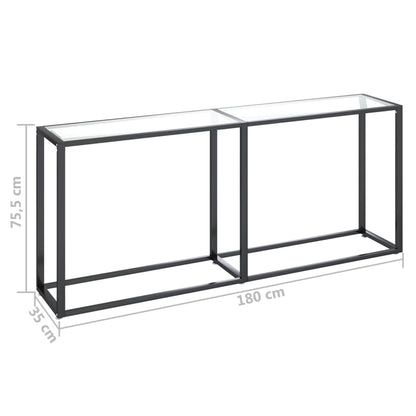 vidaXL Tavolo Consolle Trasparente 180x35x75,5 cm in Vetro Temperato