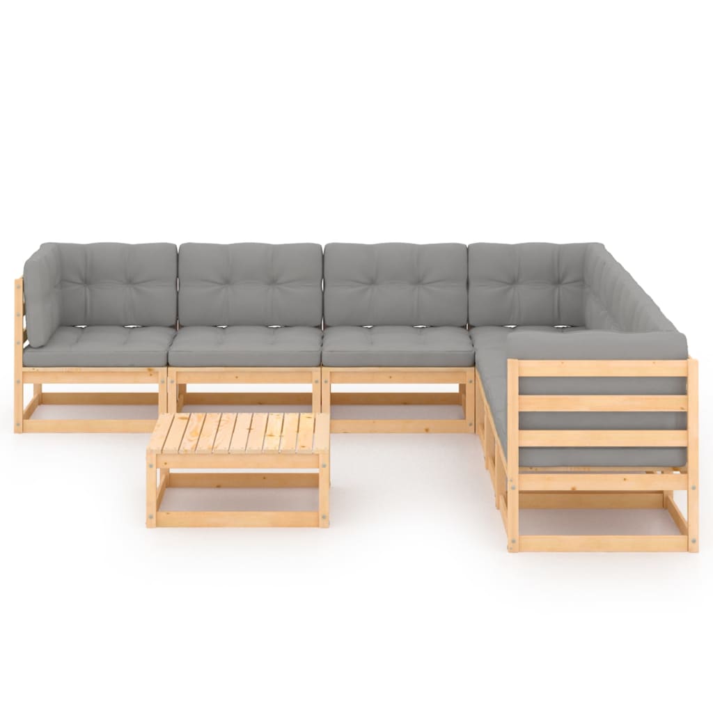 vidaXL Set Salotto Giardino 8 pz Cuscini Antracite Legno Massello Pino