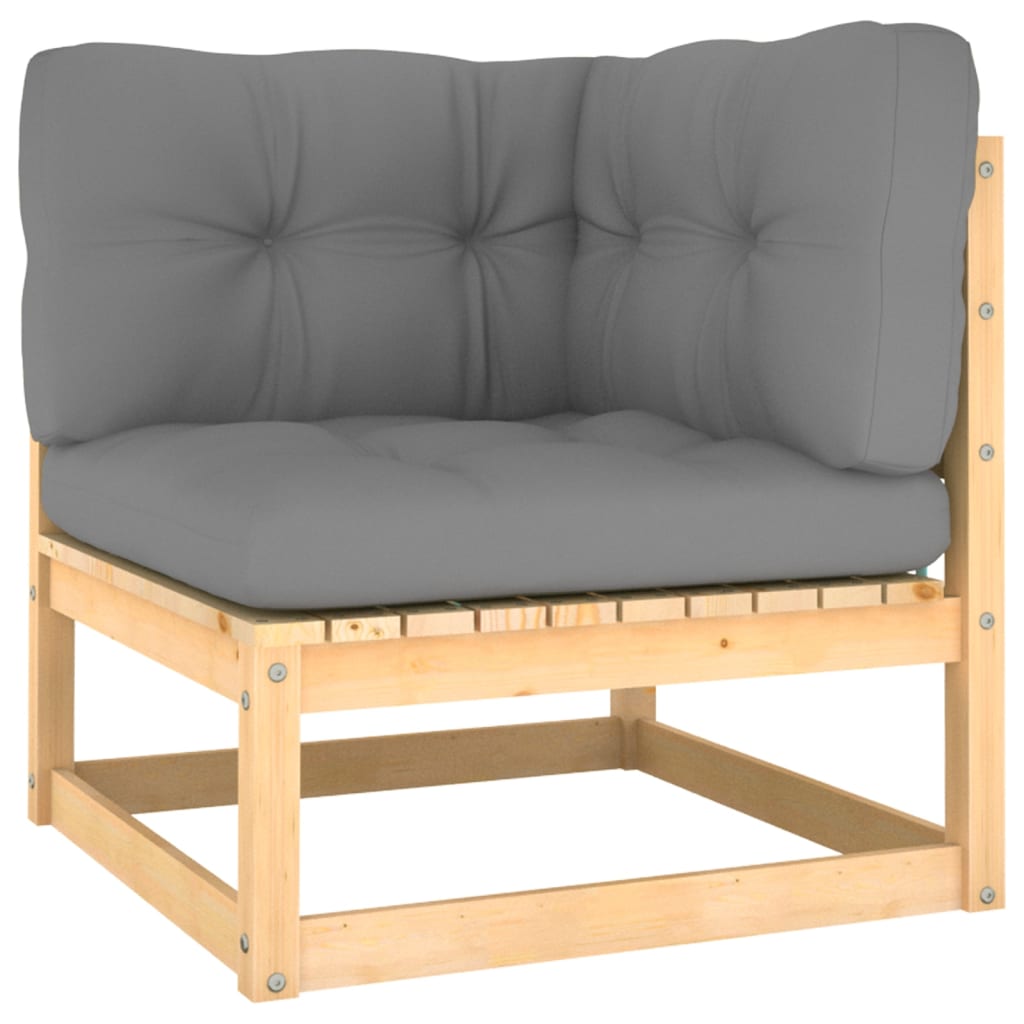 vidaXL Set Salotto Giardino 8 pz Cuscini Antracite Legno Massello Pino