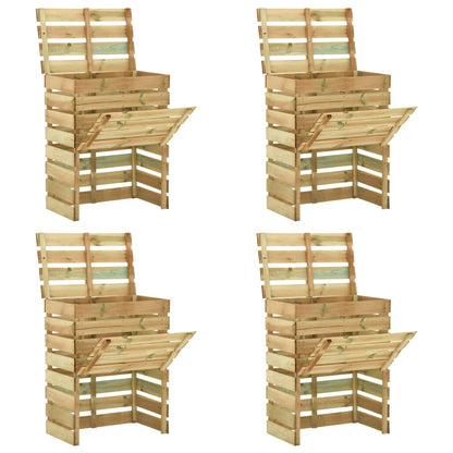 vidaXL Compostiere da Giardino Doghe 4 pz 80x50x100 cm Pino Impregnato