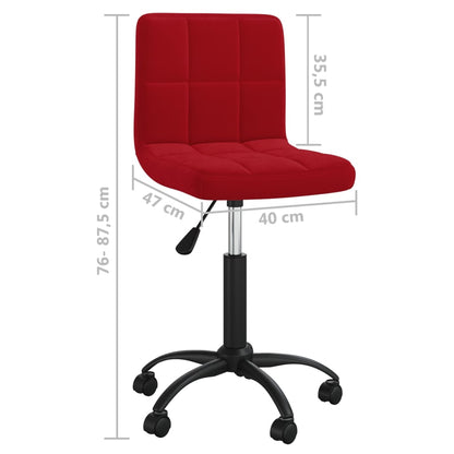 vidaXL Sedie da Pranzo Girevoli 2 pz Rosso Vino in Velluto