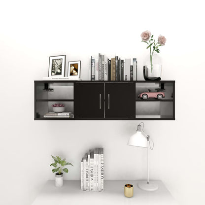 vidaXL Scaffale a Parete Nero 102x30x29 cm in Legno Multistrato