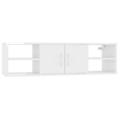 vidaXL Scaffale a Parete Bianco Lucido 102x30x29 cm Legno Multistrato
