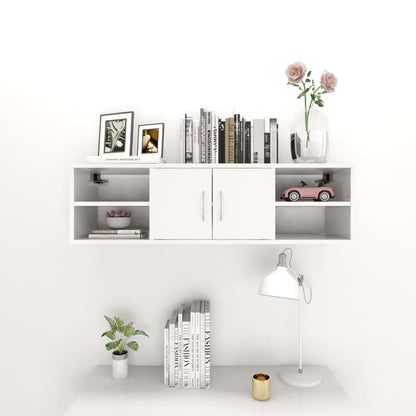 vidaXL Scaffale a Parete Bianco Lucido 102x30x29 cm Legno Multistrato