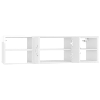 vidaXL Scaffale a Parete Bianco Lucido 102x30x29 cm Legno Multistrato