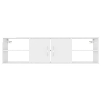 vidaXL Scaffale a Parete Bianco Lucido 102x30x29 cm Legno Multistrato