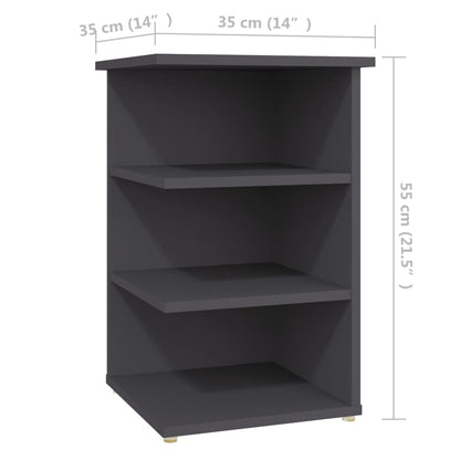 vidaXL Credenza Grigia 35x35x55 cm in Legno Multistrato