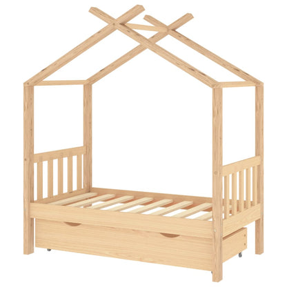 vidaXL Giroletto per Bambini con Cassetto Legno Massello Pino 70x140cm