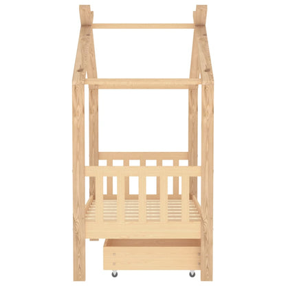 vidaXL Giroletto per Bambini con Cassetto Legno Massello Pino 70x140cm