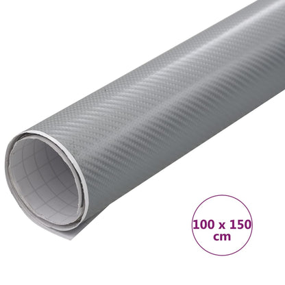 vidaXL Pellicola per Auto 4D Argento 100x150 cm