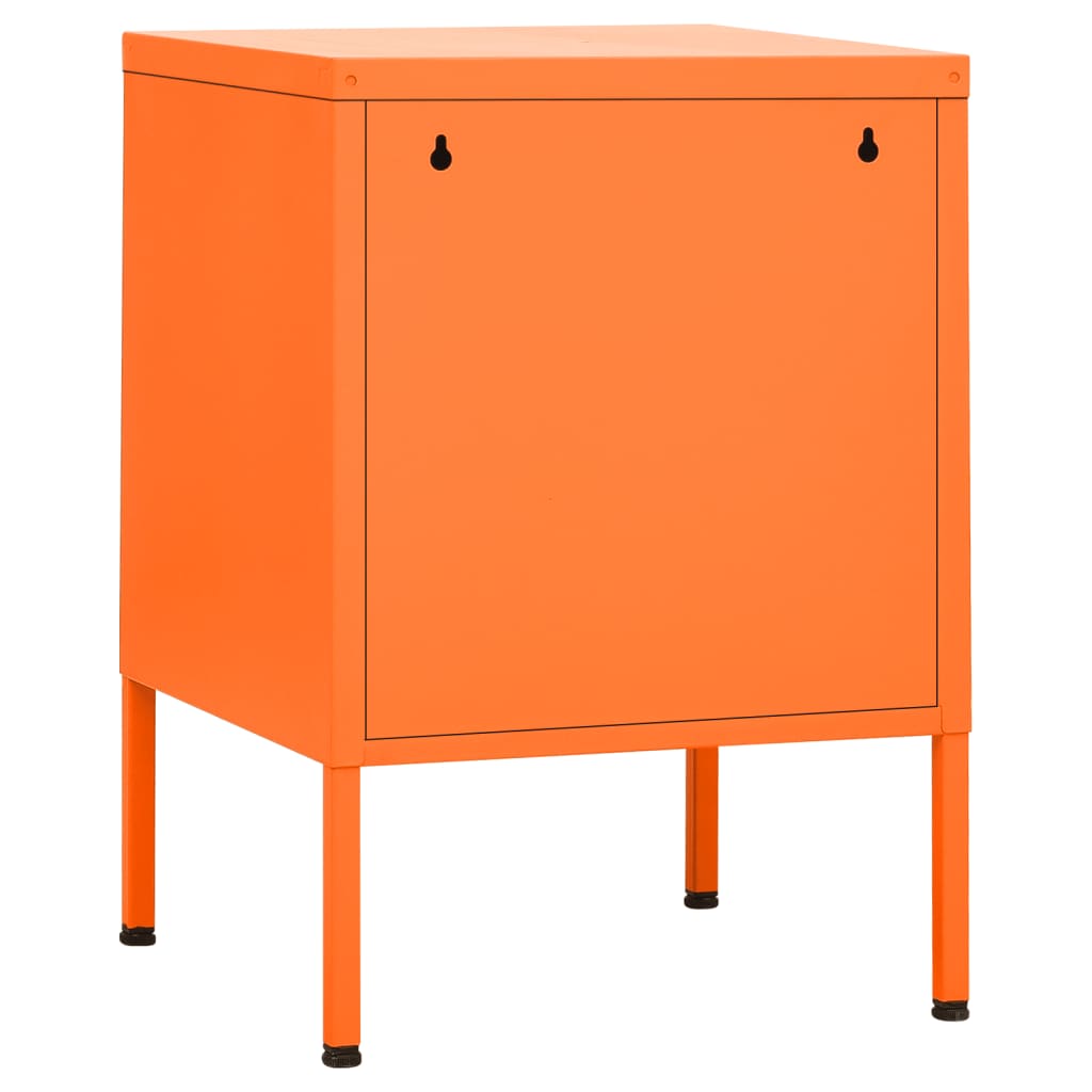 vidaXL Comodino Arancione 35x35x51 cm in Acciaio