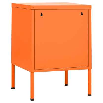 vidaXL Comodino Arancione 35x35x51 cm in Acciaio