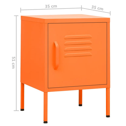 vidaXL Comodino Arancione 35x35x51 cm in Acciaio
