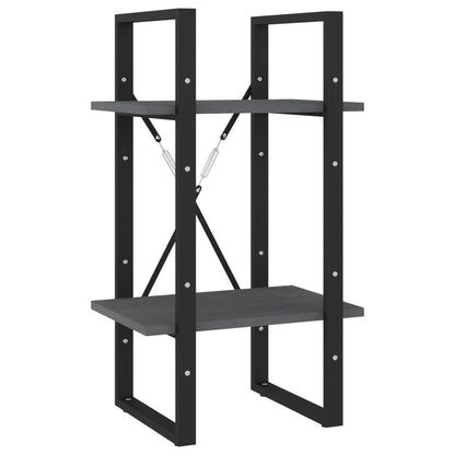 vidaXL Libreria a 2 Ripiani Grigia 40x30x70 cm in Massello di Pino