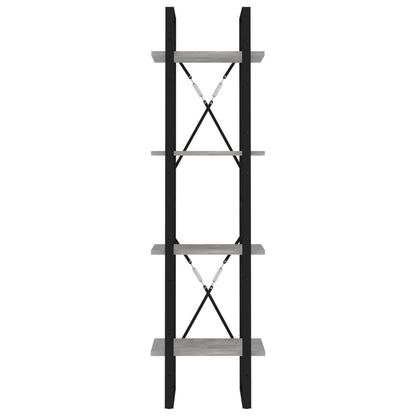 vidaXL Libreria 4 Ripiani Grigio Cemento 40x30x140cm Legno Multistrato