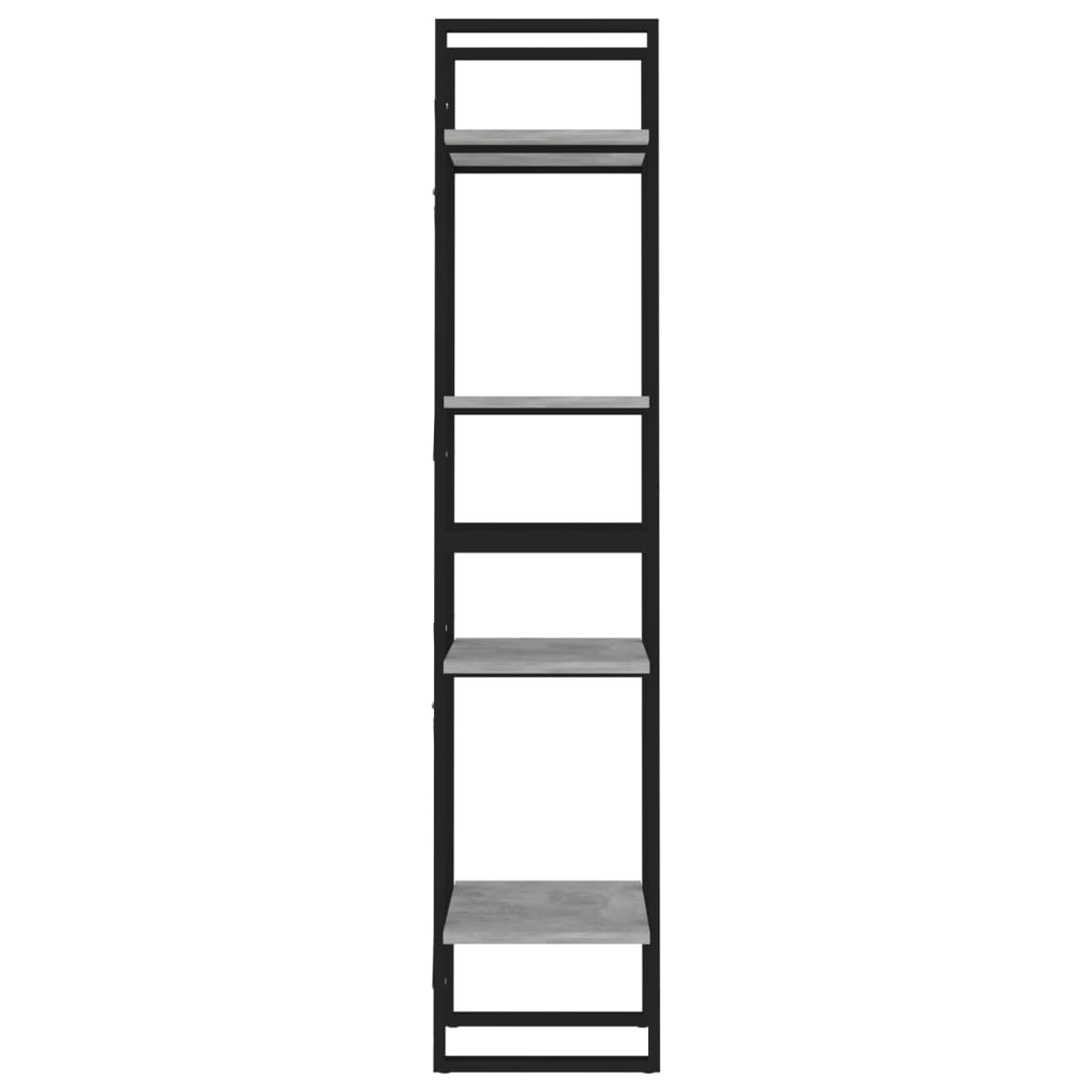 vidaXL Libreria 4 Ripiani Grigio Cemento 40x30x140cm Legno Multistrato