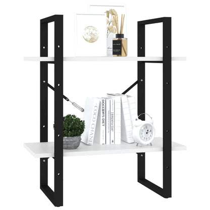 vidaXL Libreria a 2 Ripiani Bianca 60x30x70 cm in Legno Multistrato