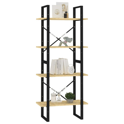vidaXL Libreria a 4 Ripiani 60x30x140 cm in Legno Massello di Pino