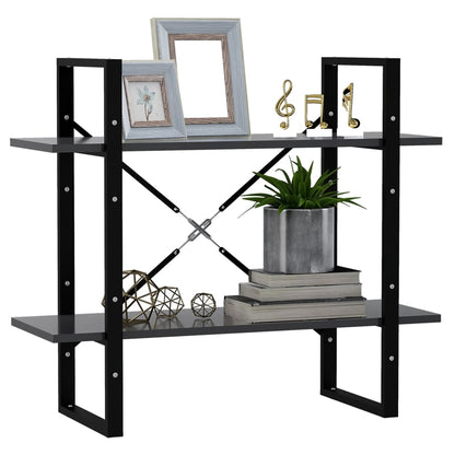 vidaXL Libreria a 2 Ripiani Grigia 80x30x70 cm in Legno Multistrato
