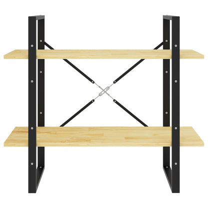 vidaXL Libreria a 2 Ripiani 80x30x70 cm in Legno Massello di Pino