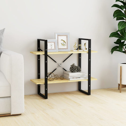vidaXL Libreria a 2 Ripiani 80x30x70 cm in Legno Massello di Pino