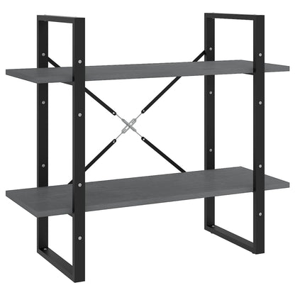 vidaXL Libreria a 2 Ripiani Grigia 80x30x70 cm in Massello di Pino