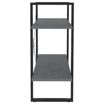 vidaXL Libreria a 2 Ripiani Grigia 80x30x70 cm in Massello di Pino