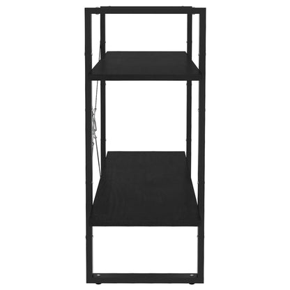 vidaXL Libreria a 2 Ripiani Nera 80x30x70 cm in Massello di Pino