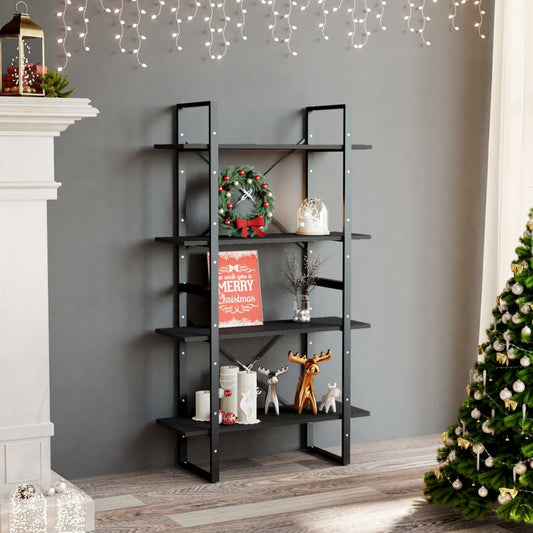vidaXL Libreria a 4 Ripiani Grigia 80x30x140 cm in Legno Multistrato