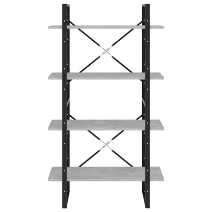 vidaXL Libreria 4 Ripiani Grigio Cemento 80x30x140cm Legno Multistrato