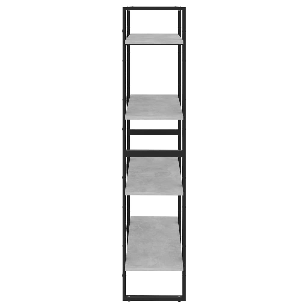vidaXL Libreria 4 Ripiani Grigio Cemento 80x30x140cm Legno Multistrato