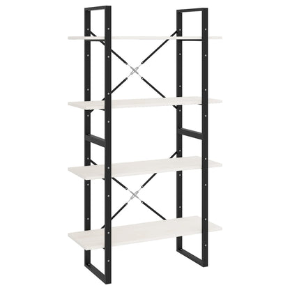 vidaXL Libreria a 4 Ripiani Bianca 80x30x140 cm in Massello di Pino