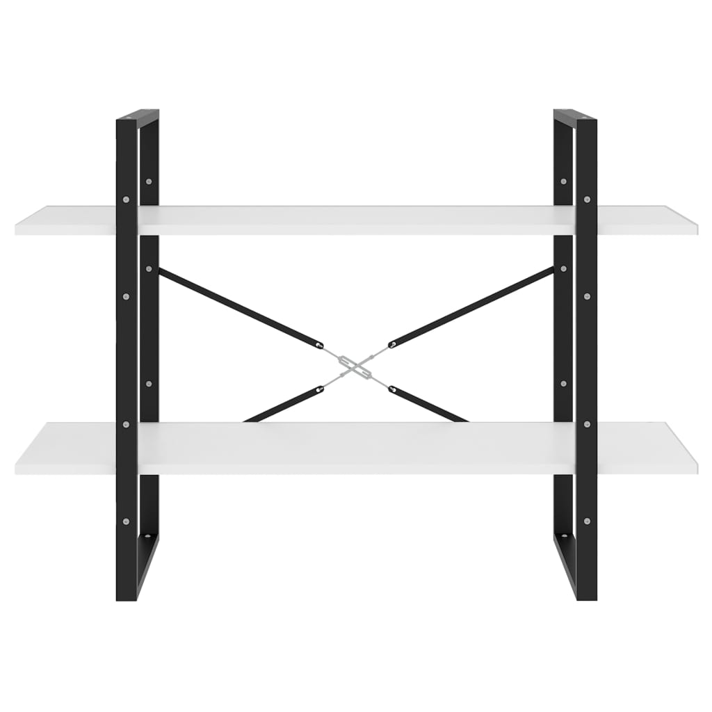 vidaXL Libreria a 2 Ripiani Bianca 100x30x70 cm in Legno Multistrato