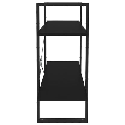 vidaXL Libreria a 2 Ripiani Nera 100x30x70 cm in Legno Multistrato