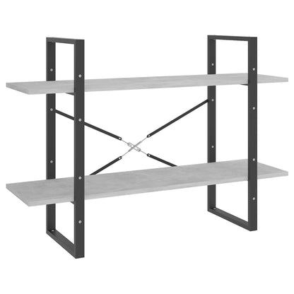 vidaXL Libreria 2 Ripiani Grigio Cemento 100x30x70cm Legno Multistrato