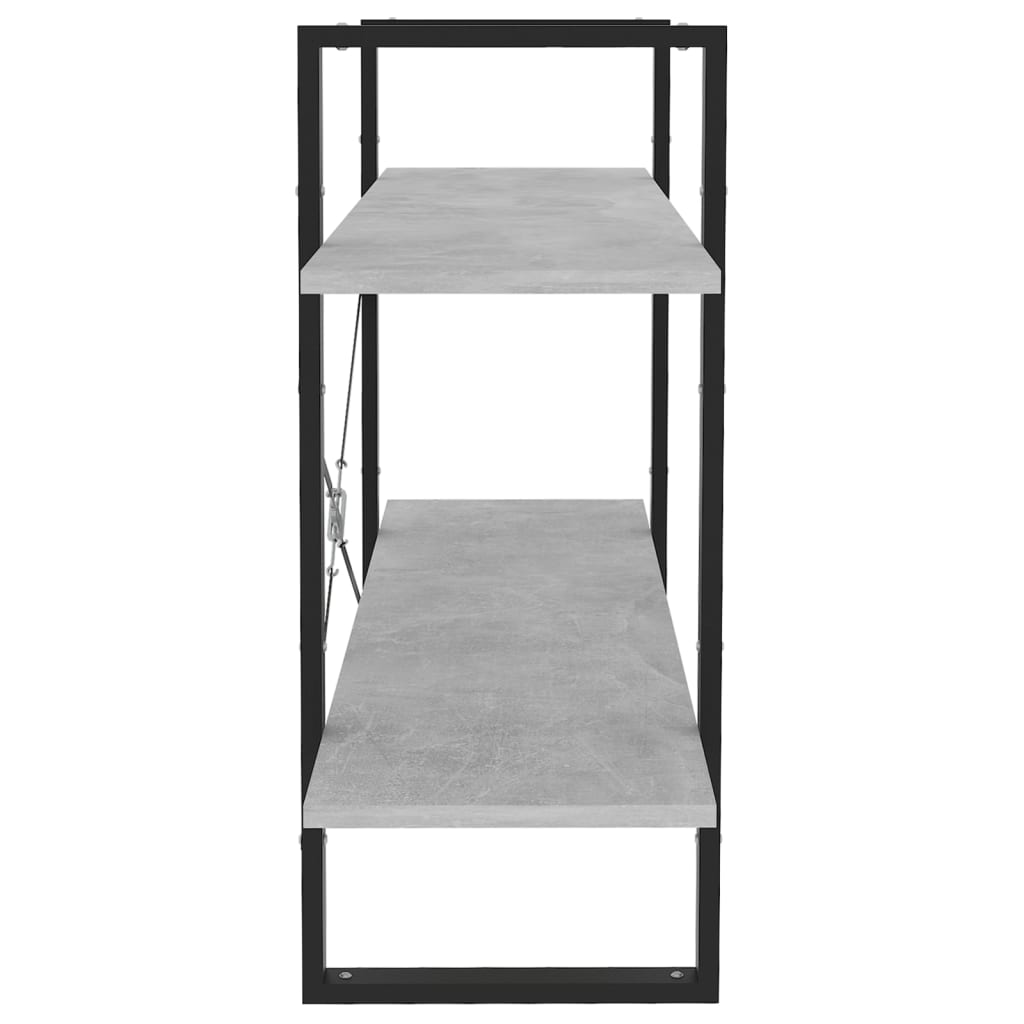 vidaXL Libreria 2 Ripiani Grigio Cemento 100x30x70cm Legno Multistrato