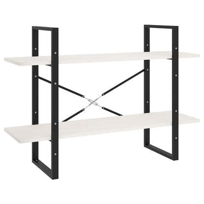 vidaXL Libreria a 2 Ripiani Bianca 100x30x70 cm in Massello di Pino
