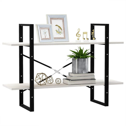 vidaXL Libreria a 2 Ripiani Bianca 100x30x70 cm in Massello di Pino