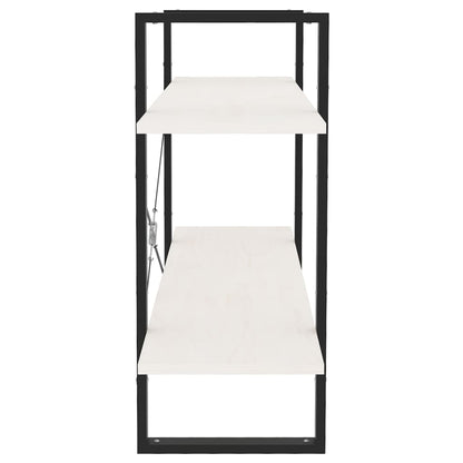 vidaXL Libreria a 2 Ripiani Bianca 100x30x70 cm in Massello di Pino