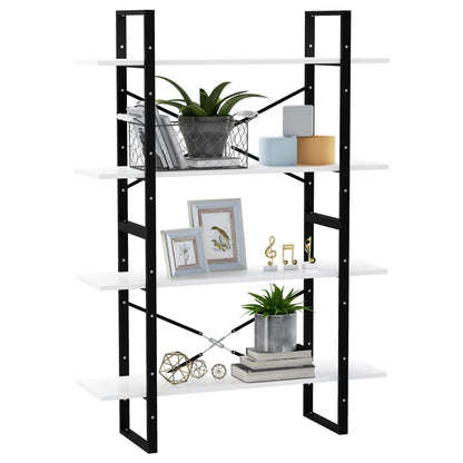 vidaXL Libreria a 4 Ripiani Bianca 100x30x140 cm in Legno Multistrato