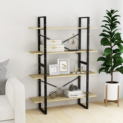 vidaXL Libreria 4 Ripiani Rovere Sonoma 100x30x140cm Legno Multistrato