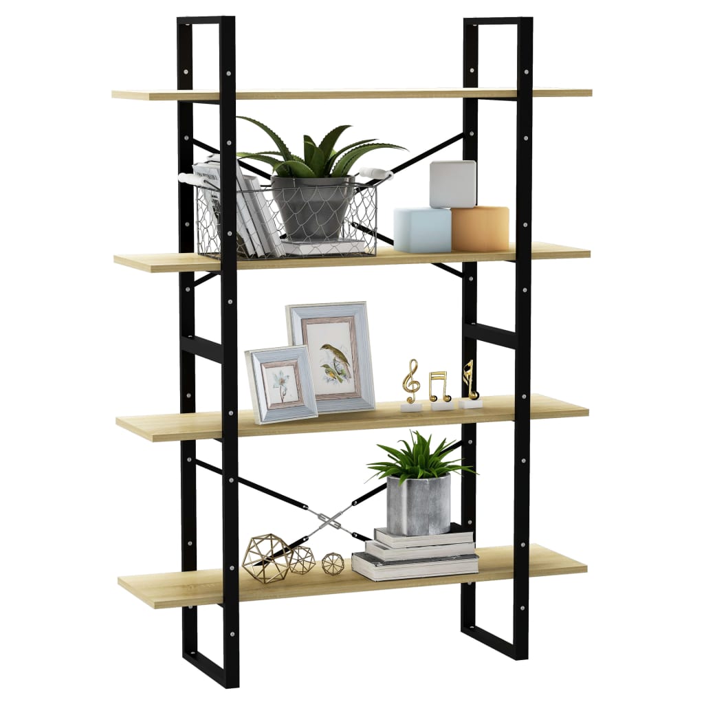 vidaXL Libreria 4 Ripiani Rovere Sonoma 100x30x140cm Legno Multistrato