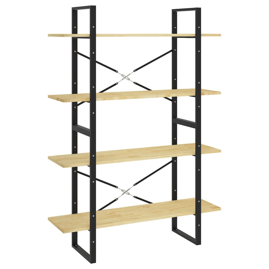 vidaXL Libreria a 4 Ripiani 100x30x140 cm in Legno Massello di Pino